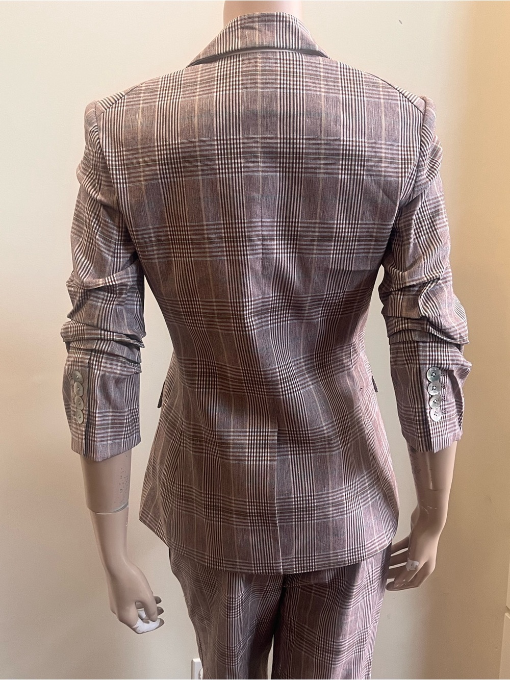 2026 Authentic Veronica Beard Clayton Plaid Dickey Jacket in Raisin Multi - Picture 11 of 13